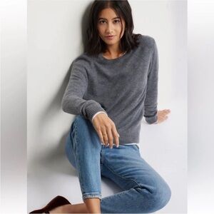Caslon Cashmere Crewneck Sweater in Grey Dark Heather Size Small NWT